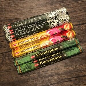 New 6 Packs of Incense Sticks Aromatherapy Jasmine Honey Rose Eucalyptus
